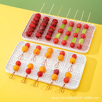 Reusable Skewer Display Tray with Drainer for Candied Hawthorn and Snacks
