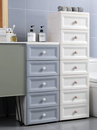 Slim Plastic Storage Cabinet with Drawers for Kitchen and Bathroom Narrow Spaces