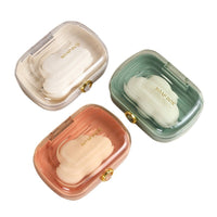Portable Soap Dish with Lid and Drain for Travel and Home Use