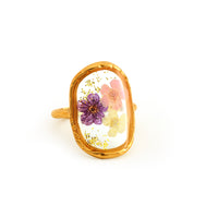 Stainless Steel Dried Flower Open Adjustable Ring