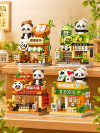 Panda Building Block Miniature House DIY Assembly Model Kit for Kids