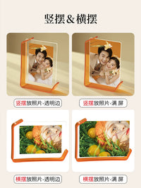 Acrylic L-Shaped Photo Frame, DIY Crystal Picture Display Stand, Double-Sided Desktop Transparent Frame