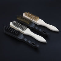 Wire Brush Set with Wooden Handle for Polishing, Rust Removal, and Industrial Cleaning
