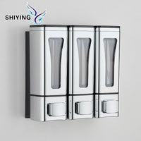Multi-Head Wall-Mounted Manual Soap Dispenser for Shampoo, Shower Gel, and Hand Sanitizer