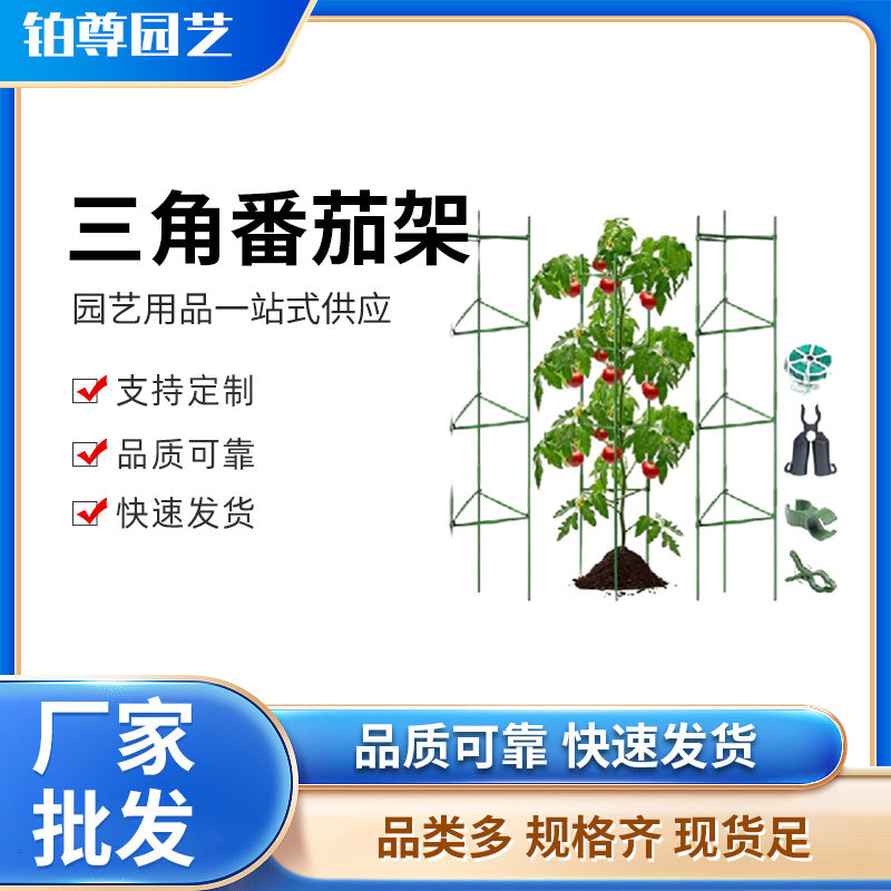 Triangular Tomato Plant Support Stakes for Indoor Outdoor Vegetable and Flower Climbing