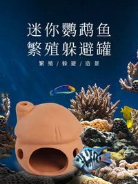 Ceramic Aquarium Breeding Cave for Cichlids and Shrimp, Fish Tank Decoration