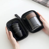 Portable Glass Travel Tea Set with One Pot and Four Cups for Outdoor Personal Use