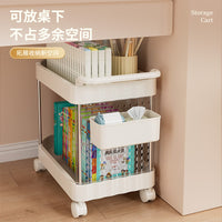 Multi-layer Mobile Storage Cart with Pegboard for Office and Home