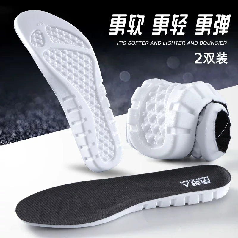 Nanjiren Ultra-Soft Shock-Absorbing Insoles for Men and Women, Breathable, Sweat-Absorbing, Odor-Resistant, Thick, High-Elasticity, Comfortable