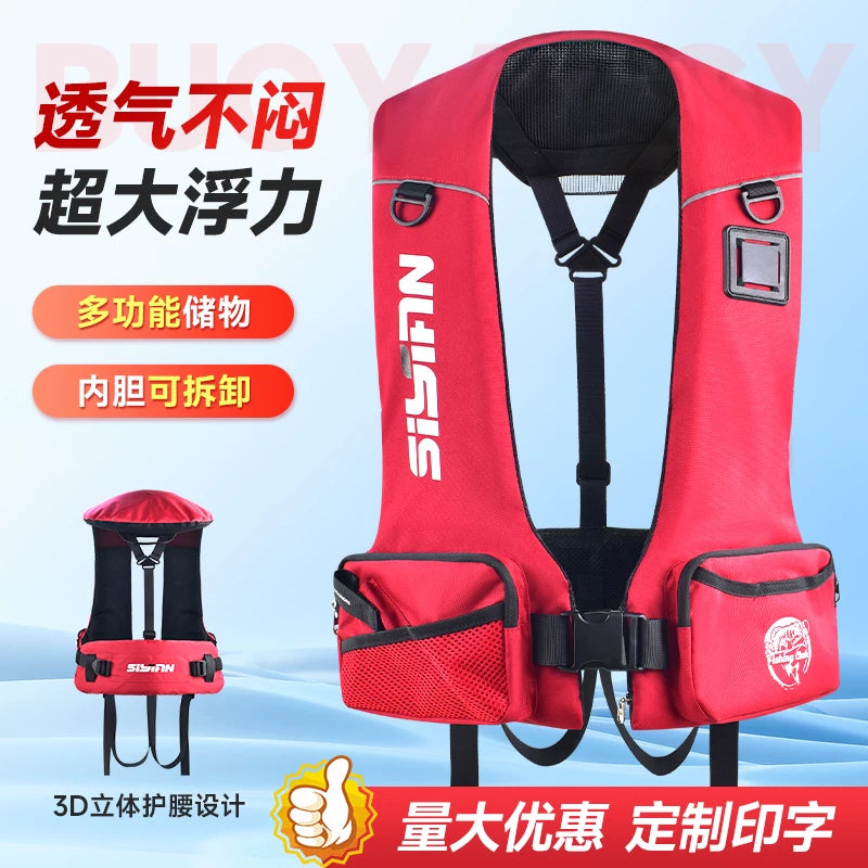 Adult Fishing Life Vest with High Buoyancy for Boating and Sea Fishing