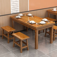 Solid Wood Restaurant Dining Table and Stool Set for Noodle Shops and Eateries