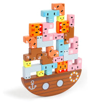 Animal Stacking Balance Game for Kids, Educational Building Blocks Toy, Family Tabletop Fun