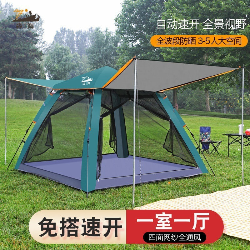 Automatic Pop-Up Camping Tent for Outdoor Picnic & Hiking - Portable, Waterproof, Sun Protection