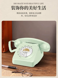 Vintage Rotary Telephone Model Ornament for Home Decor, Shop Display, Photography Prop