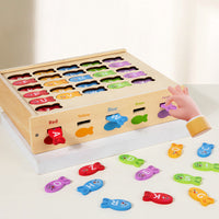 Magnetic Letter & Shape Fishing Game Wooden Montessori Educational Toy for Kids