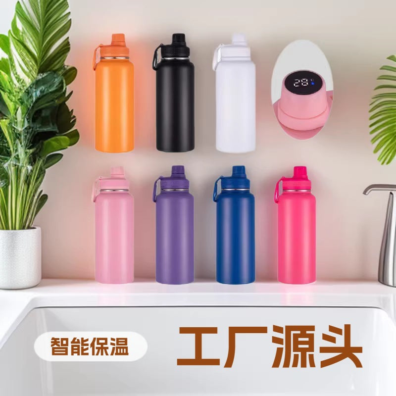 Smart Temperature Display Insulated Water Bottle - Double-Layer Stainless Steel Portable Outdoor Sports Flask