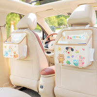 Car Seat Back Organizer with Foldable Table, Tissue Box, and Umbrella Storage