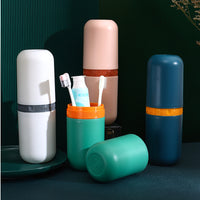 Portable Travel Toothbrush Holder & Mouthwash Cup with Dustproof Lid