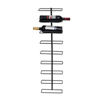 Wall-Mounted Wrought Iron Wine Rack for Bars and Cellars, 9-Tier
