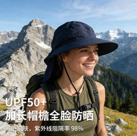 Women's Summer Outdoor UPF 50+ Wide Brim Sun Hat with Full Face UV Protection