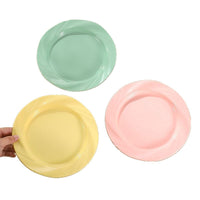 Round Plastic Serving Plate for Fruit, Steak, Cake, Snacks and Salad