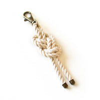 Nautical Rope Knot Keychain with Lobster Clasp, Cotton Woven Pendant for Bags and Keys