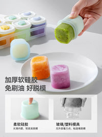 Beipeites Silicone Baby Food Freezer Tray with Lid - 8-Compartment Puree Storage Container, Freezable & Steamable
