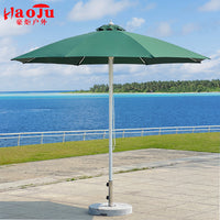 Outdoor 8-Rib Fiberglass Pool Beach Umbrella with Thickened Pole for Wind Resistance