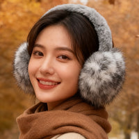 Foldable Faux Leopard Print Earmuffs for Winter Outdoor Warmth