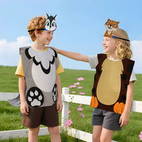 Kids' Forest Animal Costume Set with Headband for Halloween & Parties - Tiger, Lion, Leopard, Monkey