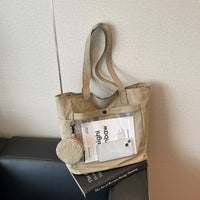 Fashionable Large Capacity Transparent Tote Bag for Students