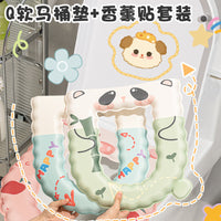 EVA Thickened Toilet Seat Cover, Waterproof, All Seasons, Cartoon, Wipeable, Washable, Universal