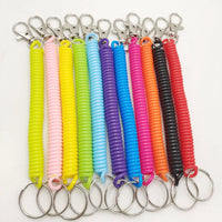 Coiled Spring Lanyard Keychain for Keys, Phones, and Bags - Anti-Loss Plastic Coil Strap