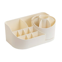 Rotatable Desktop Makeup Brush Holder Large Capacity Pen Organizer Eyeshadow Blush Eyebrow Pencil Storage Box for Students Women