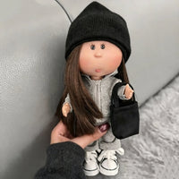 Doll Clothes Set for 24cm Mia Doll, Gray Sportswear Outfit with Accessories