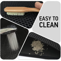 EVA Double Layer Cat Litter Mat Trapper, Washable Anti-Tracking Litter Box Mat