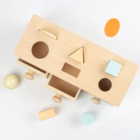 Montessori Wooden Educational Toy Set for Toddlers 0-3 Years - Ball Drop, Coin Box, and Drawer Box