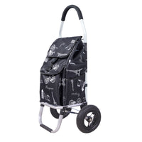 Foldable Portable Shopping Cart with Aluminum Alloy Rod and Off-Road Wheels