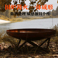 Outdoor Fire Pit Brazier for Camping Patio Bonfire Wood Burning Charcoal Heater