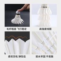 Pusheng Entertainment Badminton Shuttlecocks - High Elasticity, Durable Duck Feather Shuttlecocks for Indoor Outdoor Training and Competition