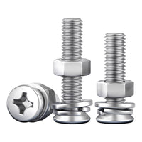 304 Stainless Steel Flat Head Phillips Screws, Nuts, and Washers Assortment Set M2-M10