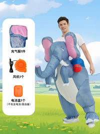Inflatable Elephant Ride-On Costume for Kids and Adults - Cartoon Animal Performance Prop