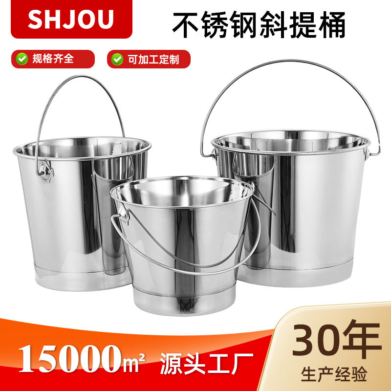 Stainless Steel Portable Bucket with Handle for Water, Ice, and Food Storage