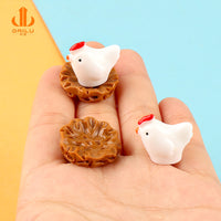 Miniature Chick Nest and Chick Figurines for DIY Micro Landscape Decor