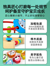 Montessori Wooden Bead Maze and Stacking Toy Set for Toddlers