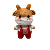 Handmade Knitted Zodiac Ox Doll Keychain Pendant