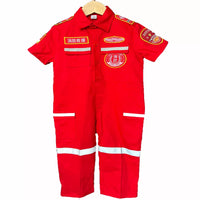 Kids' Cotton Firefighter Costume for Halloween, Role Play, and Photography