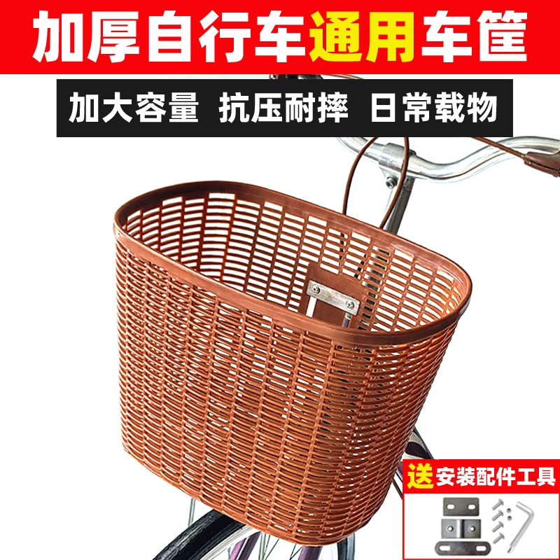 Bicycle Front Basket with Mounting Bracket, Thickened and Enlarged for Bikes and Electric Scooters