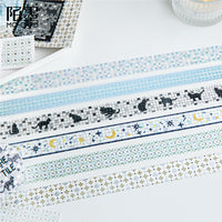 Momo Hot Silver Washi Tape - Colorful Brick Collection for Journaling and Decoration