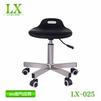 Stainless Steel Swivel Stool with Wheels, Adjustable Height for Lab, Cleanroom, or Dining